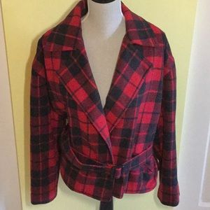 The Limited Red Plaid Coat. SZ M/L